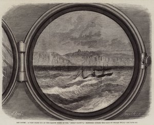 Off Dover, a View from One of the Saloon Ports of the Great Eastern, Sketched During the Gale on Friday Week by Samuel Read